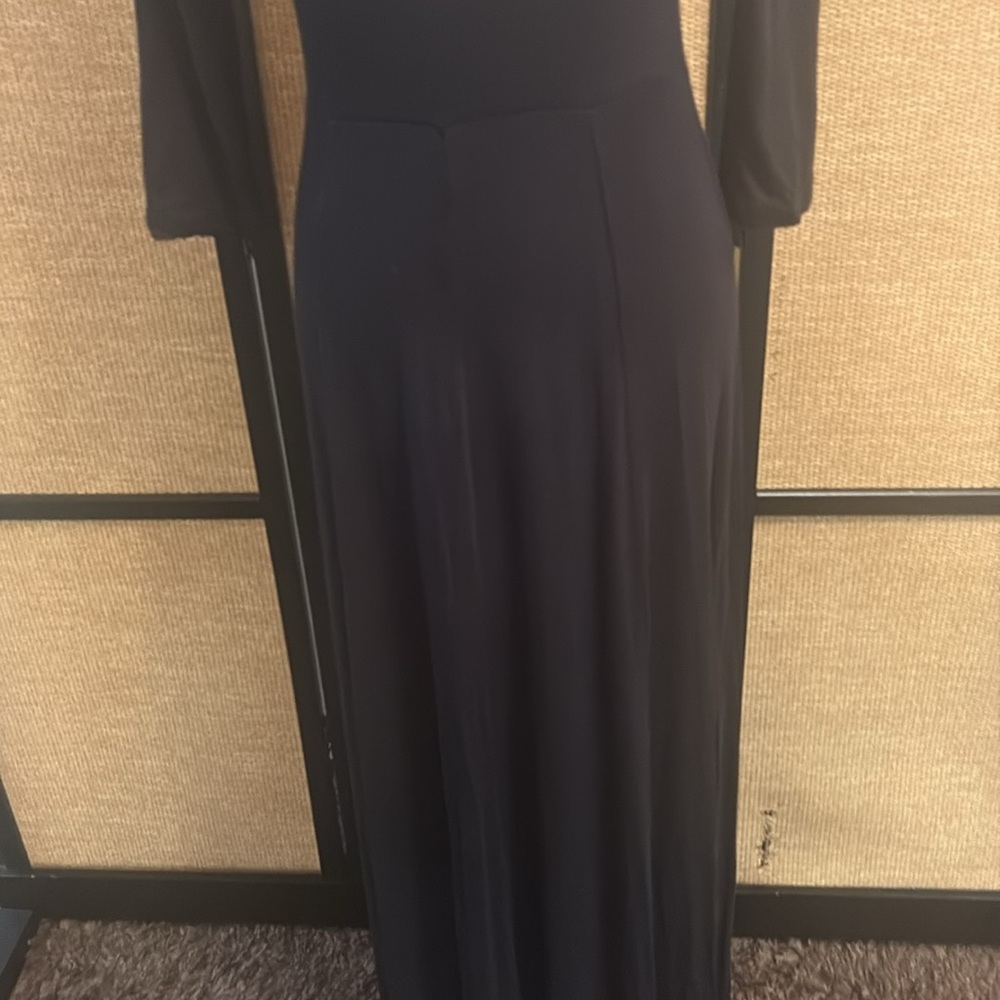Calvin Klein Elegant scoop neck Black 3/4 sleeve Maxi Dress - Size 6 - Picture 4 of 6
